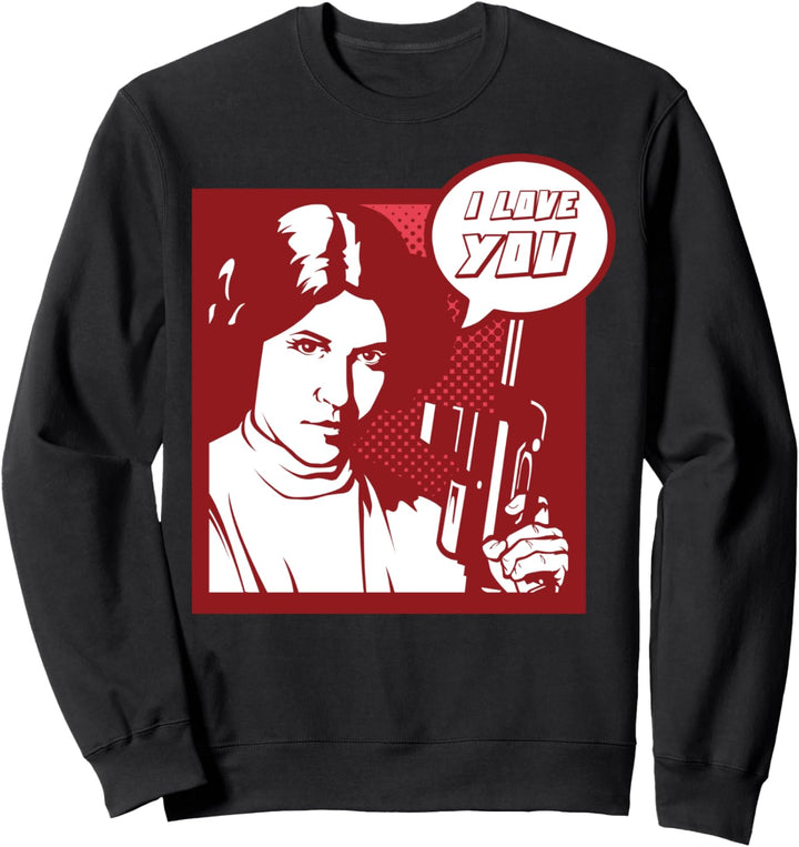 Star Wars Princess Leia I LOVE YOU Comic Pop Art Sweatshirt