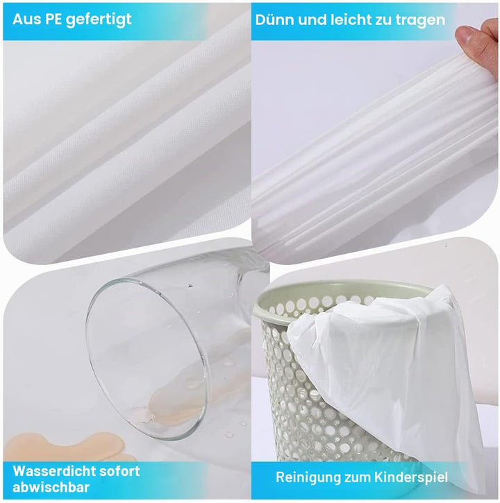 xiaozhifu 10 Stück Einweg Tischdecke Weiss,Einweg Tischdecke für Hochzeit 150cm x 280cm,Wasserdicht