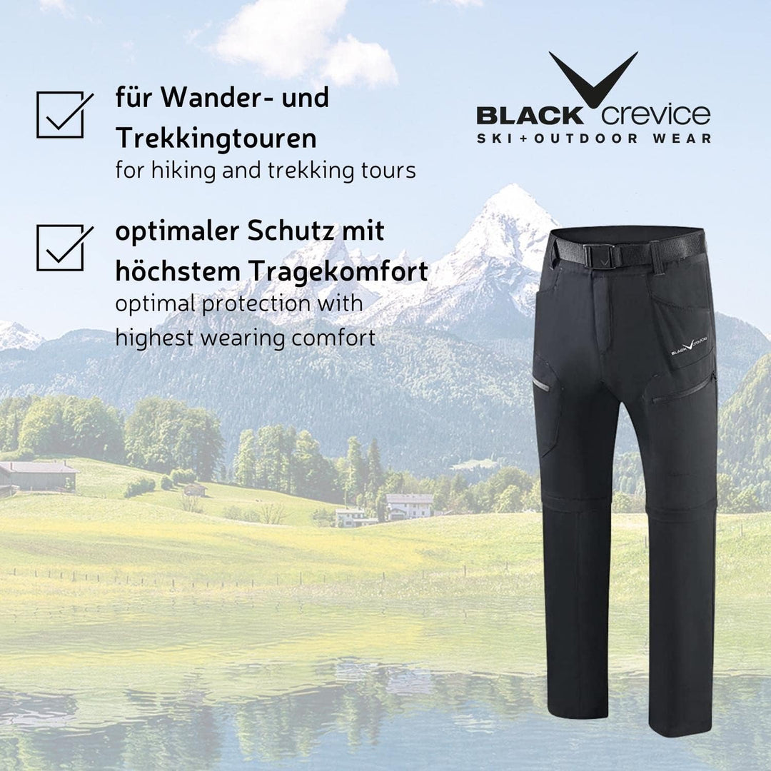 Black Crevice Herren Zip Off Leg Trekkinghose I Wanderhose-Herren mit abnehmbaren Beinen I Wasserabw
