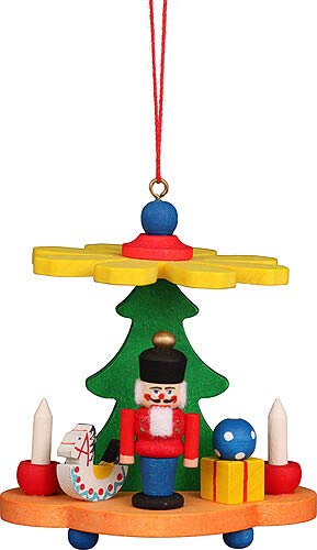 Christbaumschmuck Pyramide mit Nussknacker - 7,5 cm