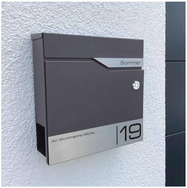 Metzler individueller Briefkasten mit Funkklingel und Steckdosen-Funk-Empfänger inklusive Gravur in