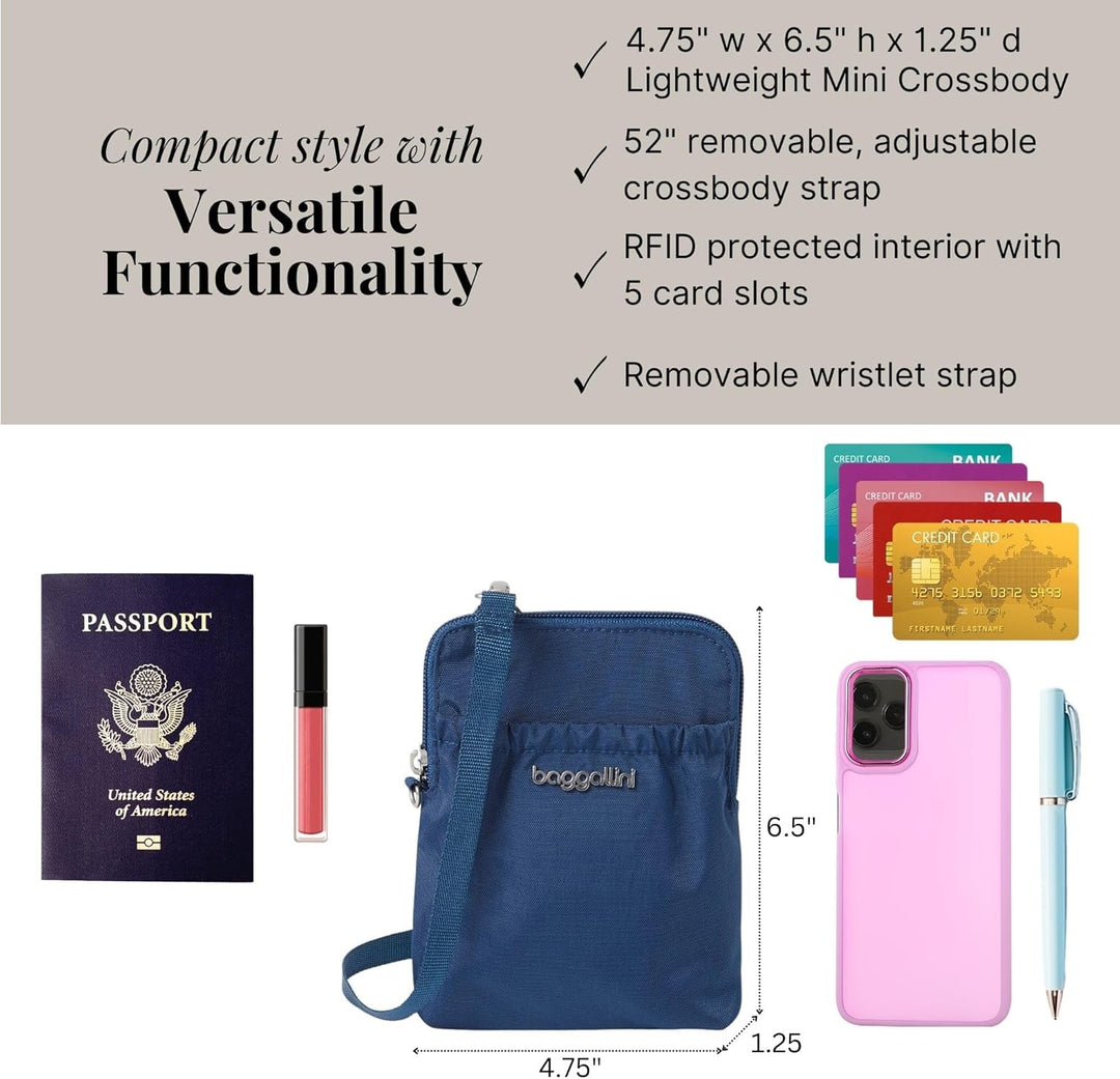 Baggallini Bryant Smartphone-Tasche und Geldbörse – leicht, wasserabweisend, Reisetasche mit RFID-Sc