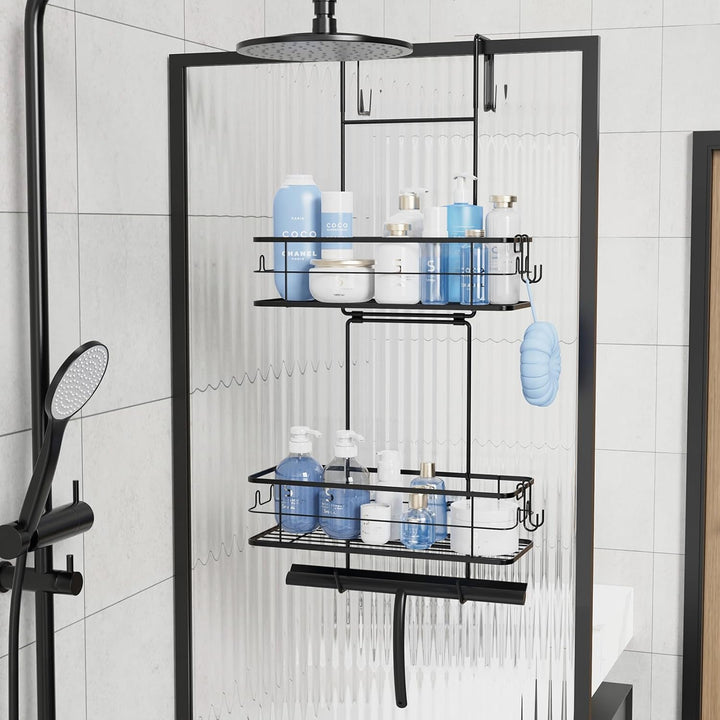 Golden Bell Duschablage zum Hängen, Duschablage Ohne Bohren, Shampoo Halterung für Dusche, Schwarz 2