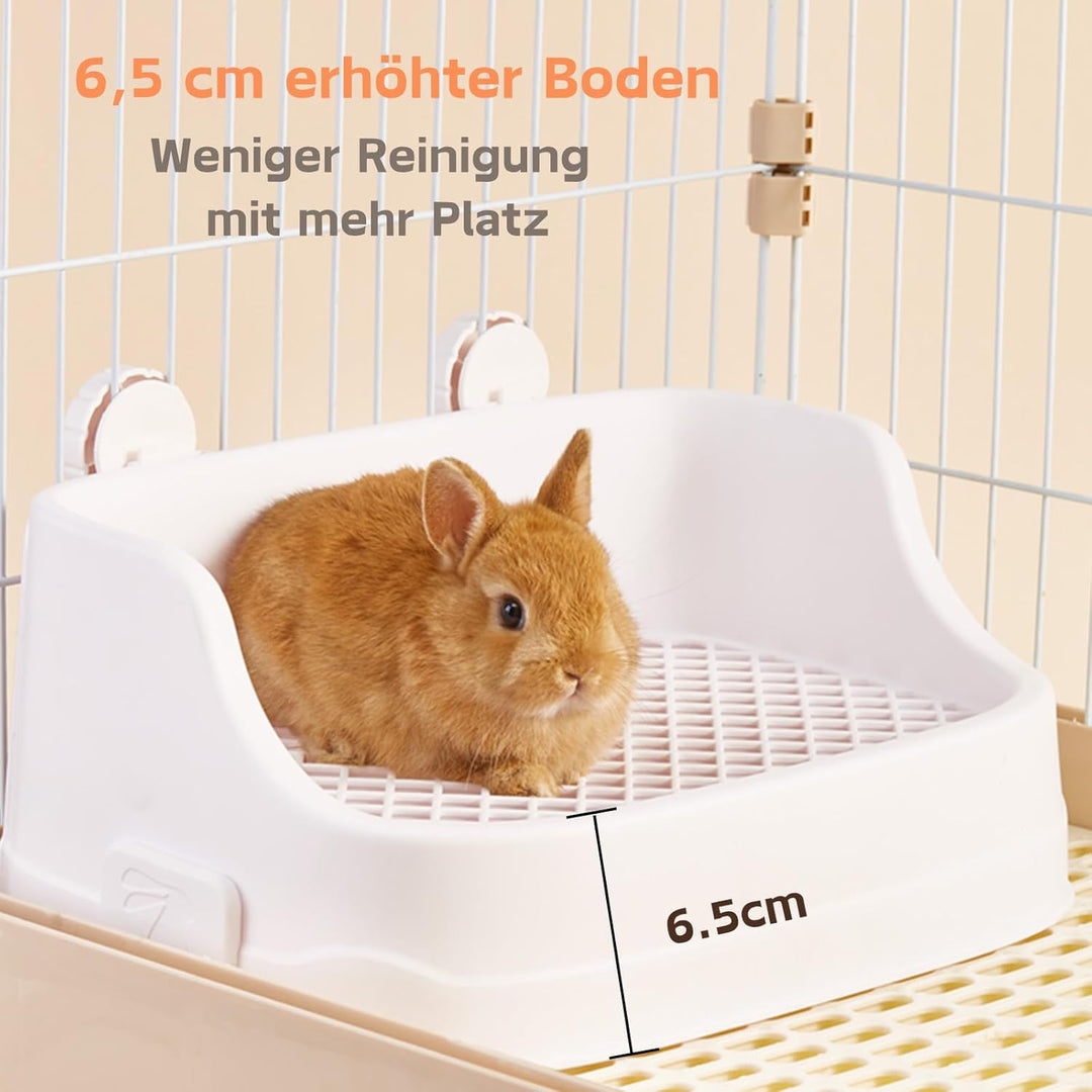 Kaninchen Toilette, Mittelgross Kleintier Katzentoilette für Käfige Abnehmbar Ecktoilette Töpfchentr