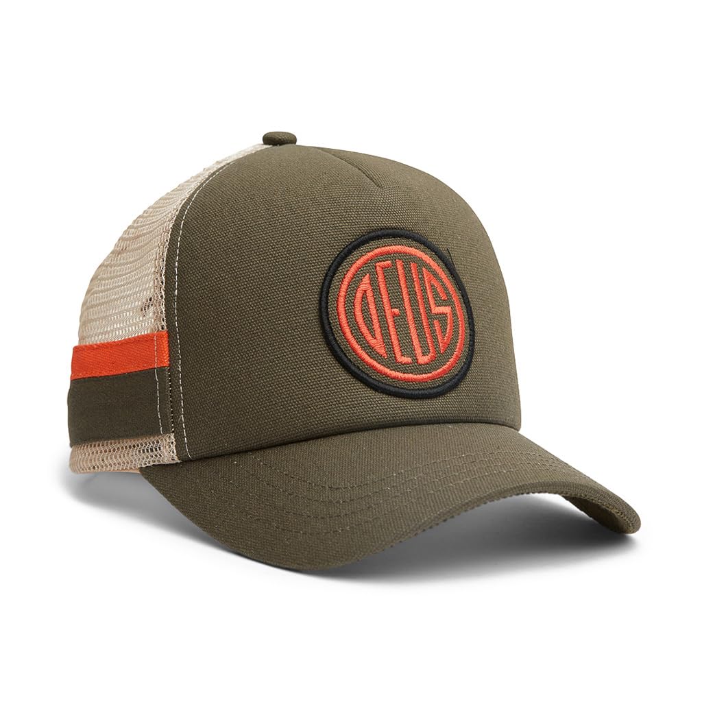 Deus Woven Pill Trucker Cap - Olive