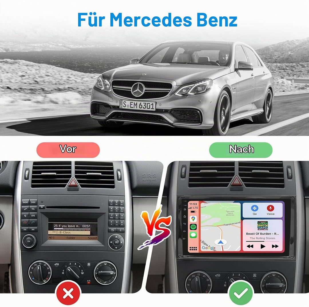 Android Car Radio Wireless CarPlay Android Car for Mercedes-Benz A Class/B Class / W245 Viano Vito W