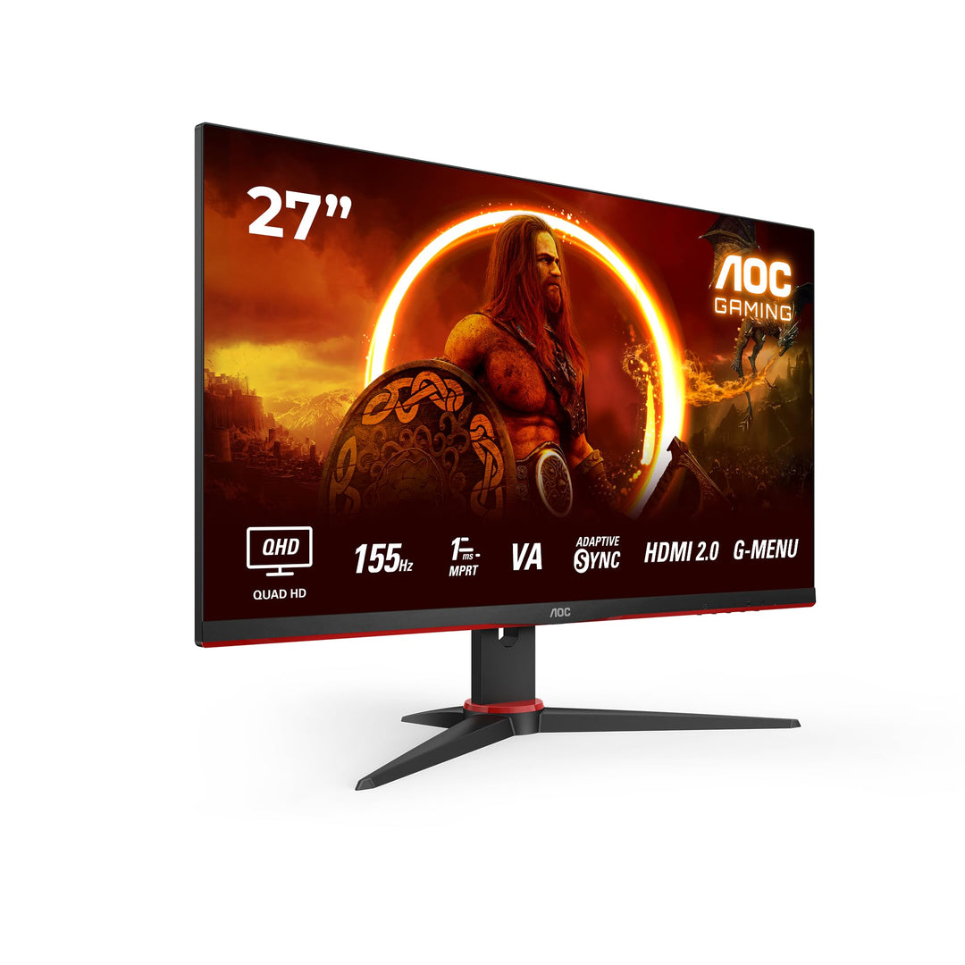 AOC Gaming Q27G2E - 27 Zoll QHD Monitor, 155 Hz, 1 ms MPRT, FreeSync Premium (2560x1440, HDMI, Displ