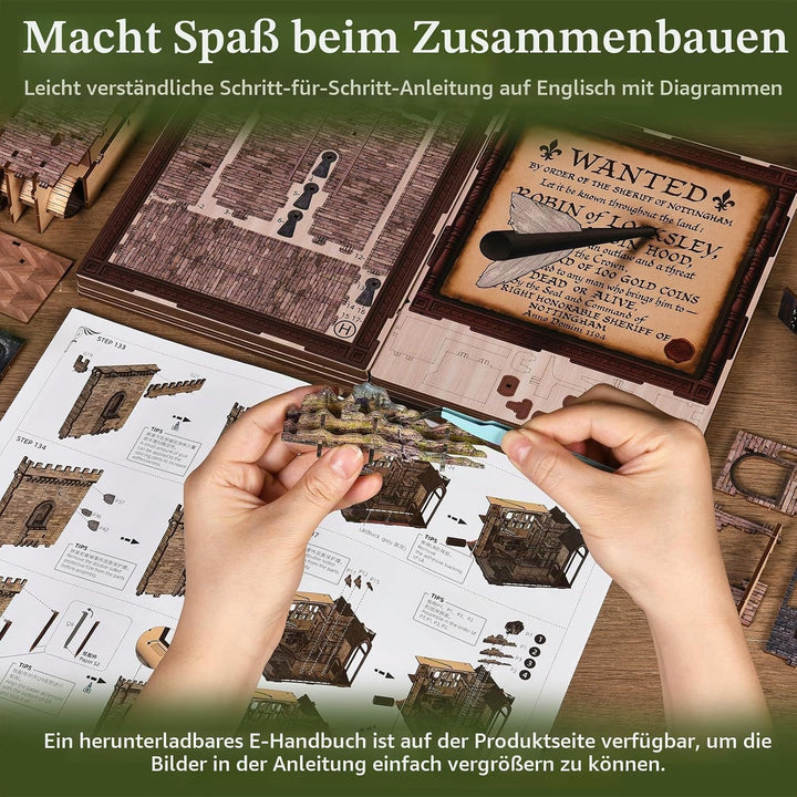 MiniCity Book Nook Kit, DIY Miniatur Puppenhaus Bücherecke Kit für Jugendliche und Erwachsene mit St
