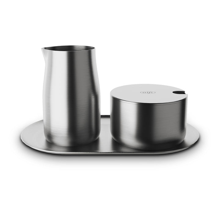 alfi MILK AND SUGAR SET,matt, hochwertiges Edelstahl-Milch- und Zuckerset, stilvolles Design, spülma