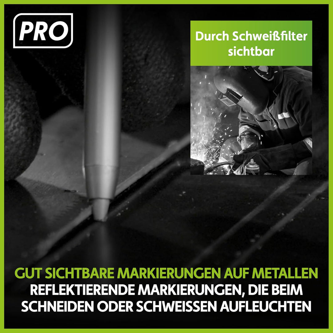 Tracer 2,8 mm Silber-Schweissminen x 6 – Spezialisten-Ersatzminen für den Tiefloch-Bleistift in Aufb