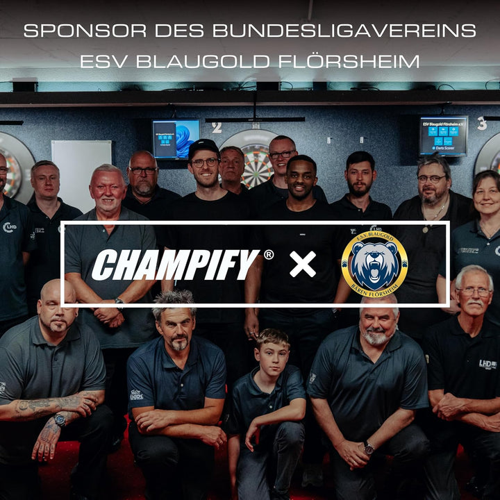 Champify® Darttasche schwarz mit Haltesystem gegen Verrutschen der Dartpfeile | Hard-Case zum Schutz