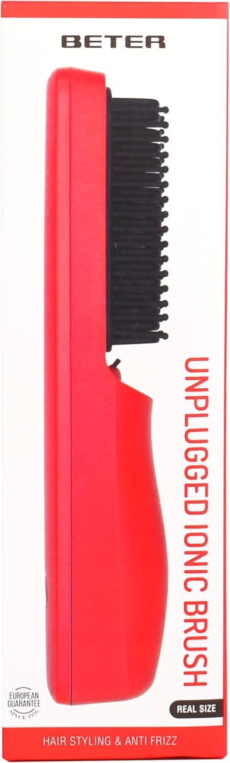 Beter - Thermo-Bürste zum Glätten, kabellose Ion-Bürste GRWM, professionelle Haarglättplatte, 200°C,