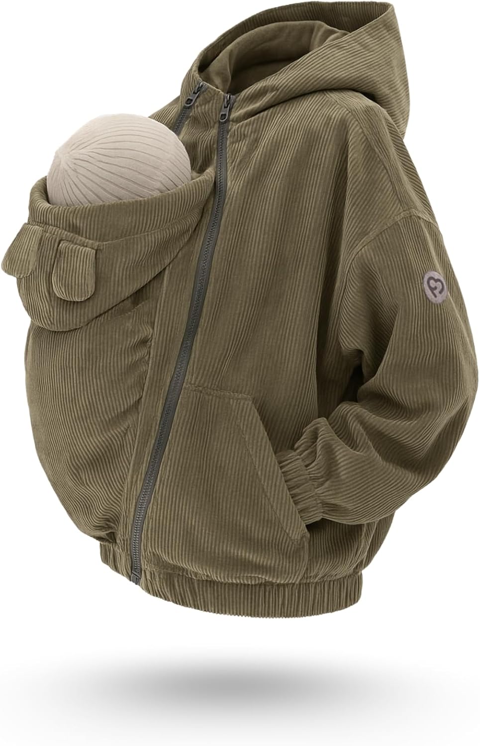 fun2bemum Cordjacke 3 in 1 Tragejacke Baby Umstandsjacke Oversize Herbstjacke für Mama mit Babytrage