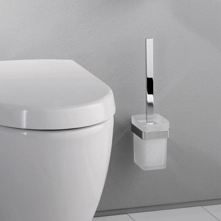 emco LOFT WC-Bürstengarnitur, Toilettenbürste mit Halterung und Griff aus Aluminium und Behälter aus