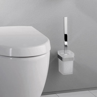 emco LOFT WC-Bürstengarnitur, Toilettenbürste mit Halterung und Griff aus Aluminium und Behälter aus