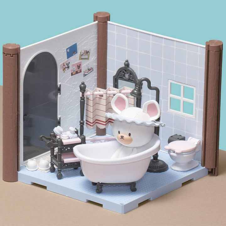 Bandai – Haco Room – Set für Davids Badezimmer – 72 Teile zum Zusammenbauen – Puppe David, Zimmer un