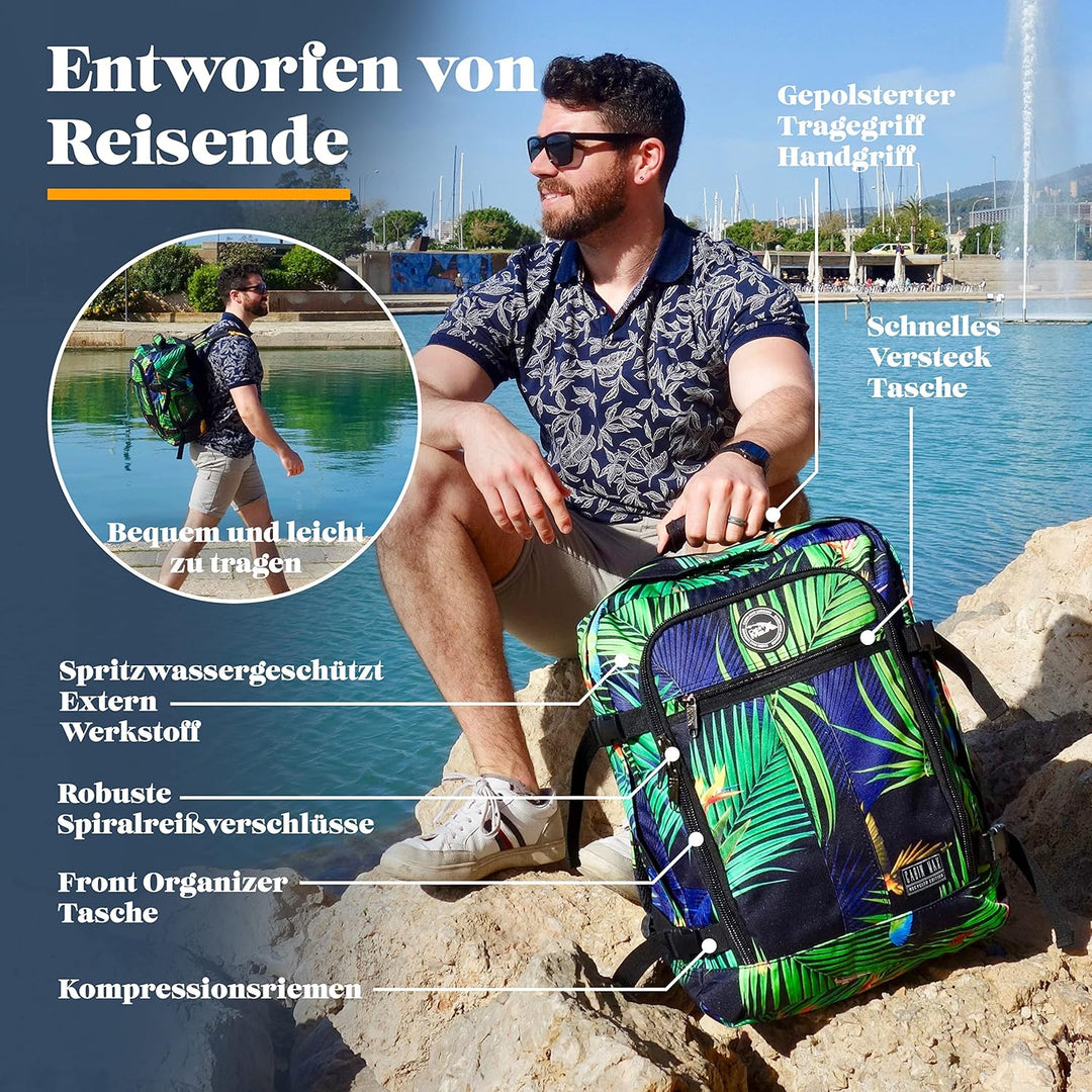 Cabin Max Metz Handgepäck Rucksack 45x36x20, Reiserucksack, Rucksack Flugzeug, Travel Backpack für C