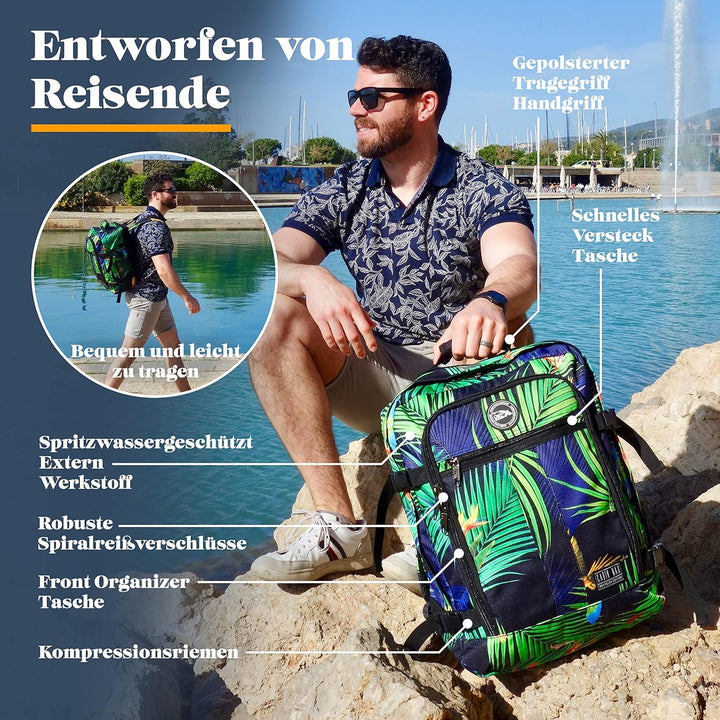 Cabin Max Metz Handgepäck Rucksack 45x36x20, Reiserucksack, Rucksack Flugzeug, Travel Backpack für C