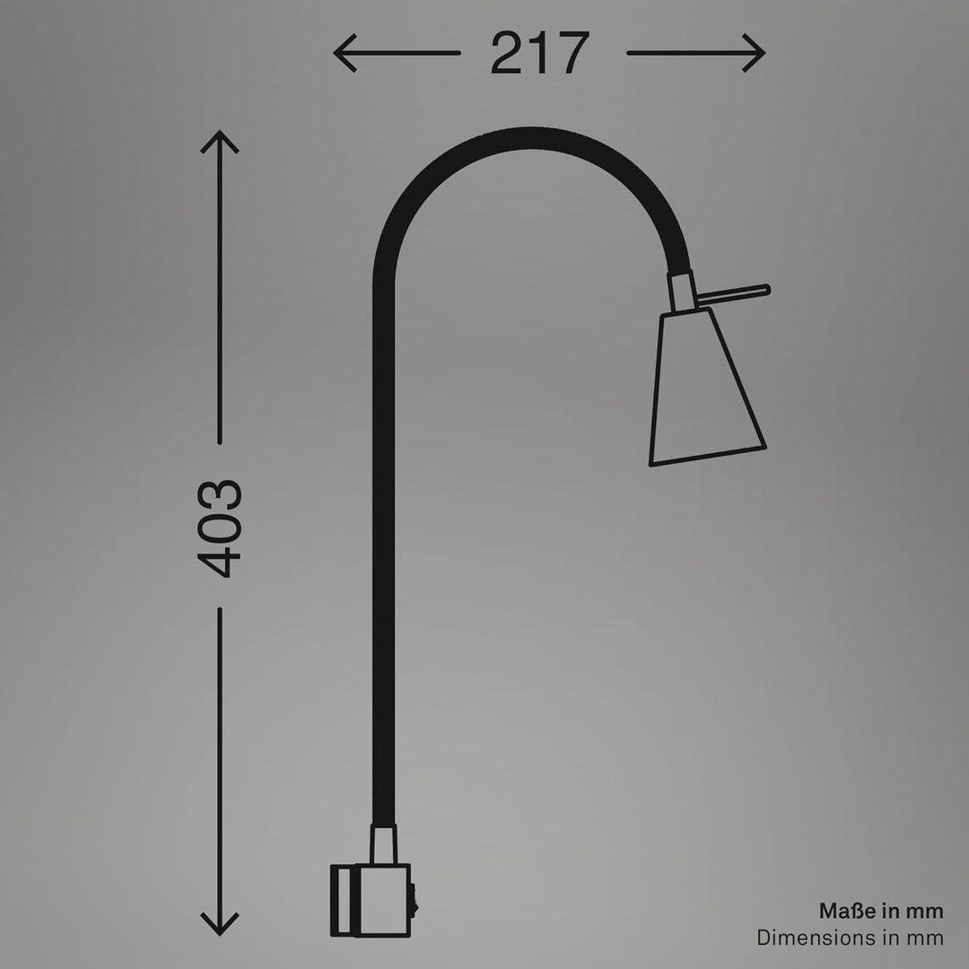 Briloner Leuchten LED Bettleuchte, Bettlampe Flexarm, inkl. An-/Ausschalter, 4 Watt. 400 Lumen, 3.00