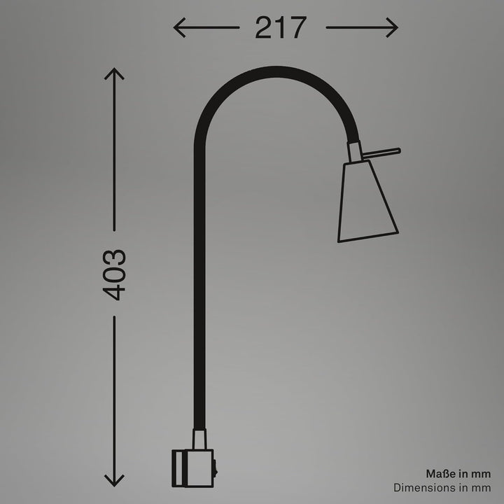 Briloner Leuchten LED Bettleuchte, Bettlampe Flexarm, inkl. An-/Ausschalter, 4 Watt. 400 Lumen, 3.00