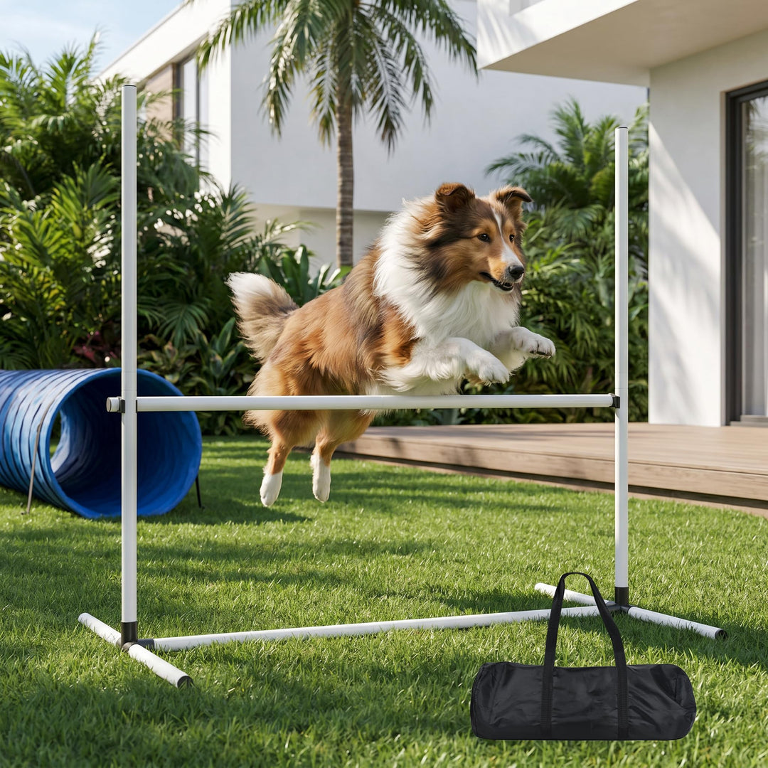 YRHome Hunde Agility Hürdenset Agility-Ausrüstung für Hunde 4 x Hürden Slalom Stangen Hunde Training