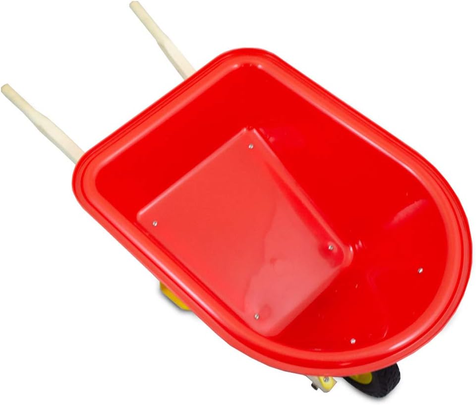 Kinderschubkarre Schiebkarre Schubkarre für Garten Sandkasten und Strand (Rot), Rot
