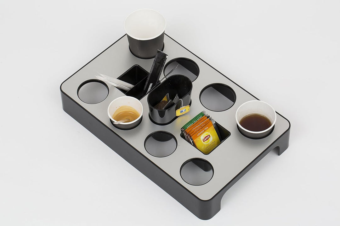 ALBA Spender Universal-Kaffeepads Aluminium Grau Metall und schwarz, Aluminium, Gris métal et Noir,
