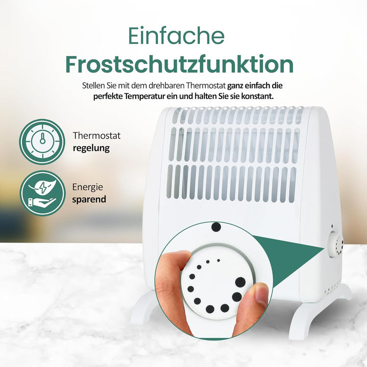EMERIO Frostwächter | 500W Heizleistung | elektrische Heizung | Halt Räume frostfrei | regelbarer Th