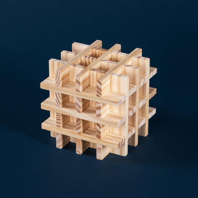 Laleni 220 Holzbausteine Natur - Bauklötze mit Box, Bausteine Holz, Holzbaukasten
