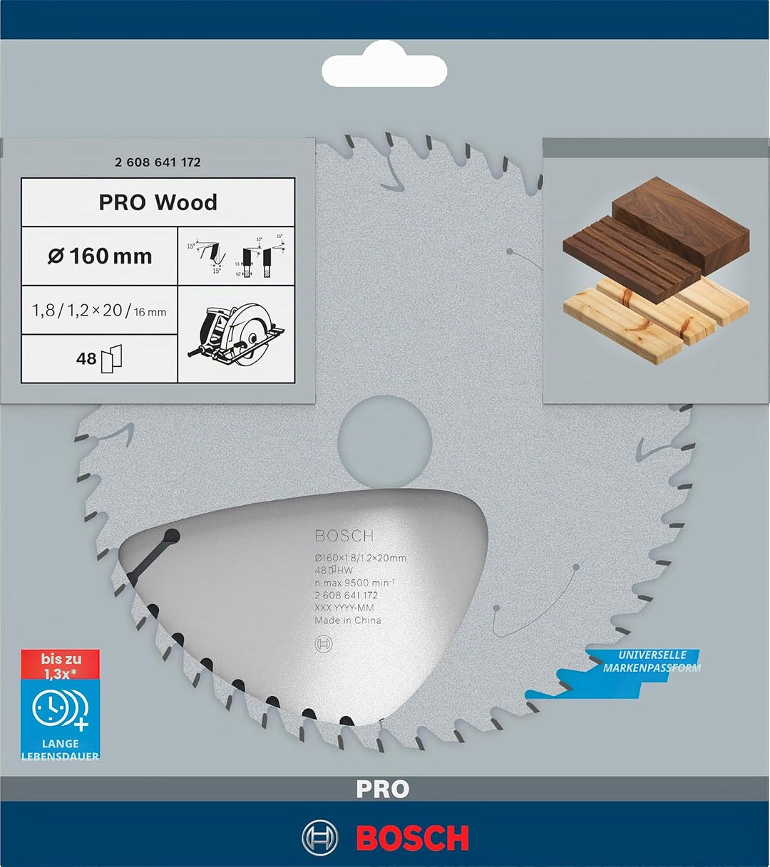 Bosch Professional Kreissägeblatt Optiline Wood (für Holz, 160 x 20 x 1,8 mm, 48 Zähne, Zubehör Krei