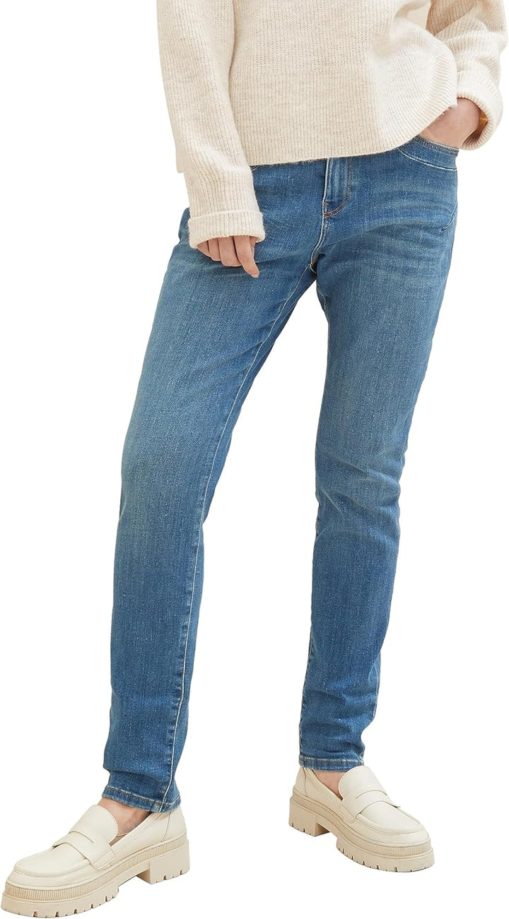 TOM TAILOR Damen Tapered Relaxed Jeans 25W / 30L 10119-used Mid Stone Blue Denim, 25W / 30L 10119-us