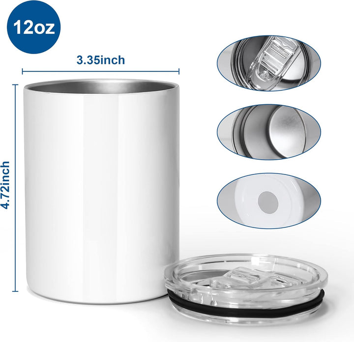 AGH 284 ml Sublimations-Weingläser, Rohlinge, 8 Stück, gerade Edelstahlbecher mit Deckel und Strohha