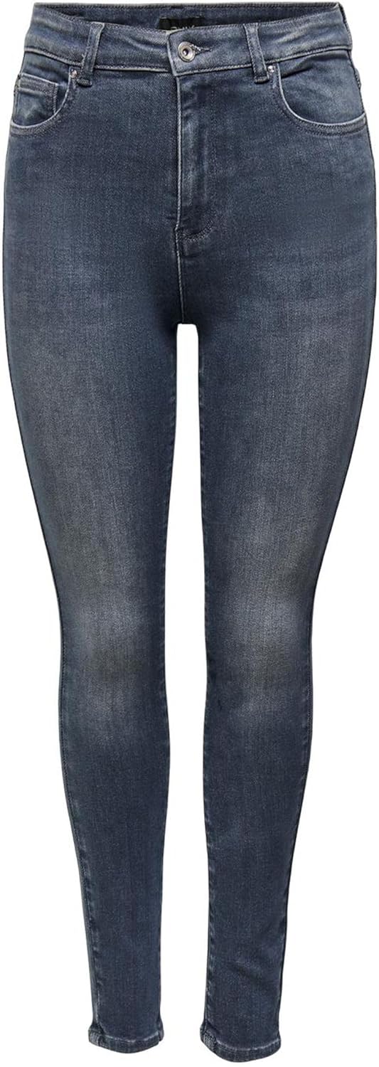 ONLY Female Skinny Jeans ONLMILA Hohe Taille Skinny Fit Jeans 25W / 30L Blue Black Denim, 25W / 30L