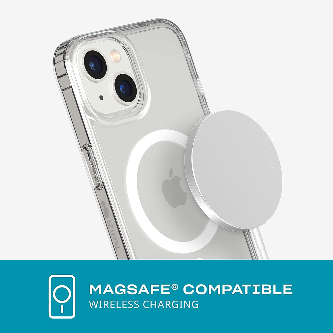 tech21 iPhone 14 Evo Clear Kompatibel mit MagSafe® - Kratzfest, Stossdämpfend, Klar Handyhülle mit 3