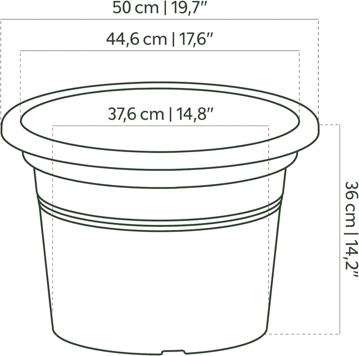 VENEZIA CILINDRO POT 50CM ANTHRACITE Anthrazit 50cm, Anthrazit 50cm
