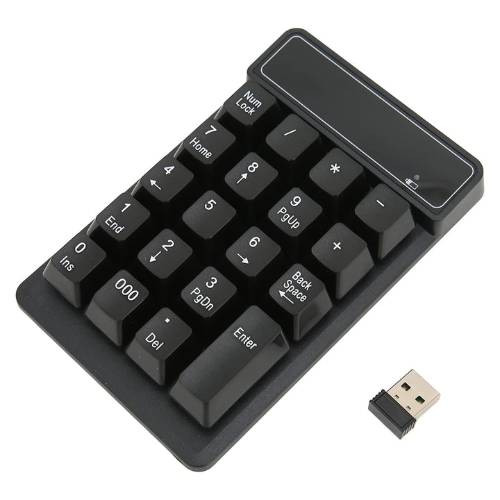 VBESTLIFE Kabelloser Nummernblock, Tragbarer 19-Tasten-2,4-GHz-drahtloser Ergonomischer Finanzbuchha
