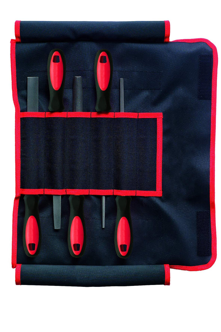F. DICK Werkstattfeilensatz 5-teilig (inkl. Rolltasche, Feilen mit 2 K Griff, Hieb 2, geeignet für H