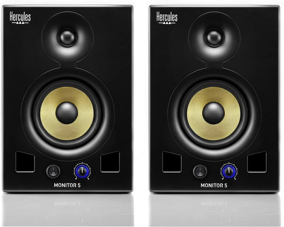 Hercules Monitor 5 - Paar aktive Bi-amplified Monitor Lautsprecher 2 x 80 Watt Monitor 5 Single, Mon
