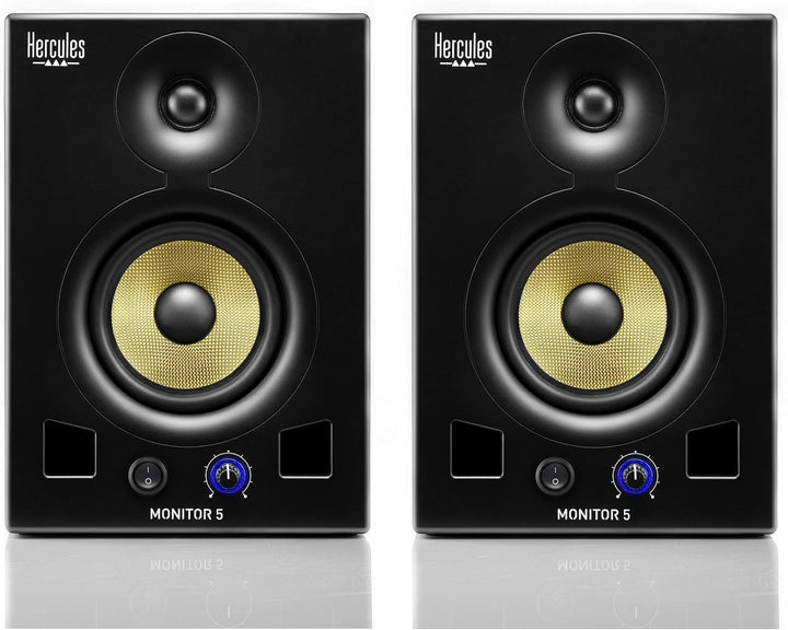 Hercules Monitor 5 - Paar aktive Bi-amplified Monitor Lautsprecher 2 x 80 Watt Monitor 5 Single, Mon