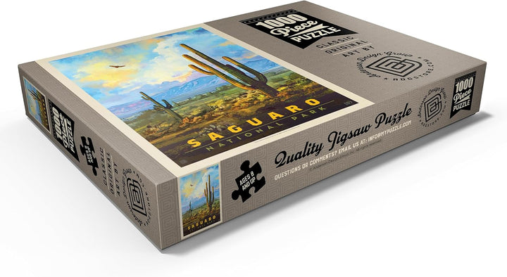 Saguaro National Park: Desert Daybreak, Vintage Poster - Premium 1000 Teile Puzzle - MyPuzzle Sonder
