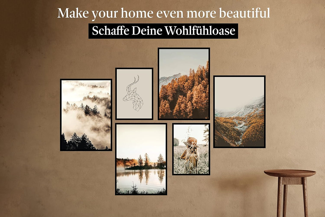CreativeRobin » Herbst « Premium Poster Set als Wohnzimmer Deko | 4x A3 + 2x A4 Wandbilder Collage 4