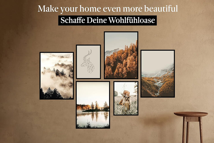 CreativeRobin » Herbst « Premium Poster Set als Wohnzimmer Deko | 4x A3 + 2x A4 Wandbilder Collage 4