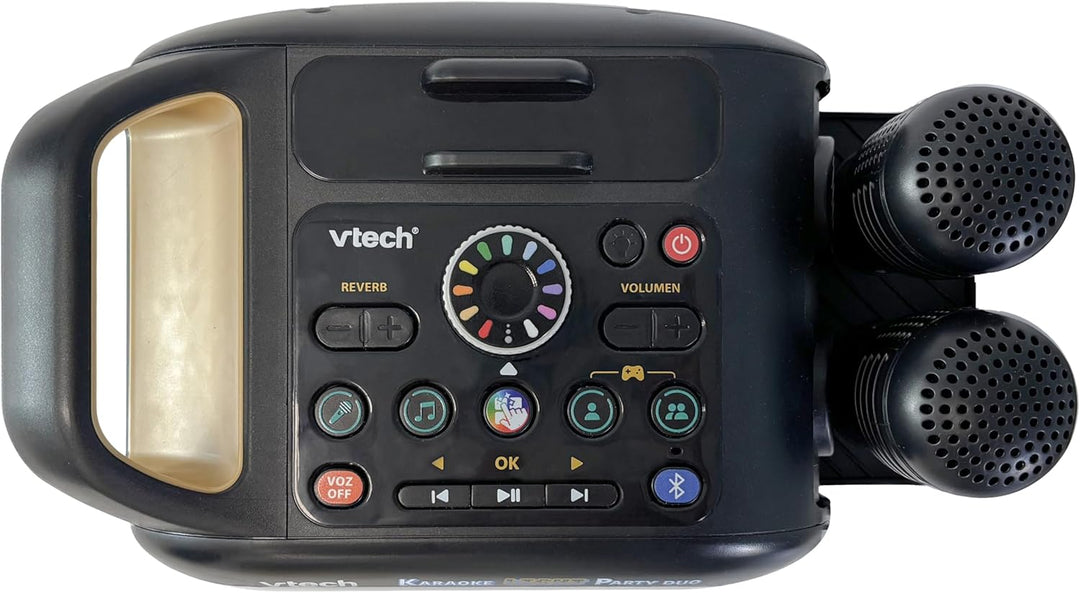 VTech Karaoke Light Party Duo Golden Edition, leistungsstarker Lautsprecher, Karaoke, tragbar, mit B