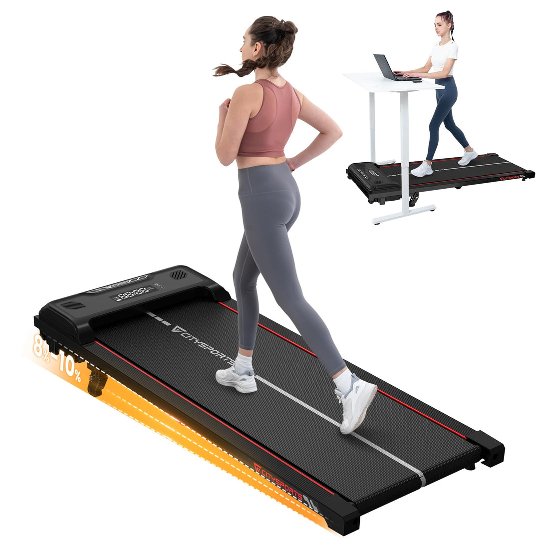CITYSPORTS Laufband mit Steigung 10%, Elektrisches Walking Pad für Zuhause &amp; Büro, 1–6 km/h, 440 W l