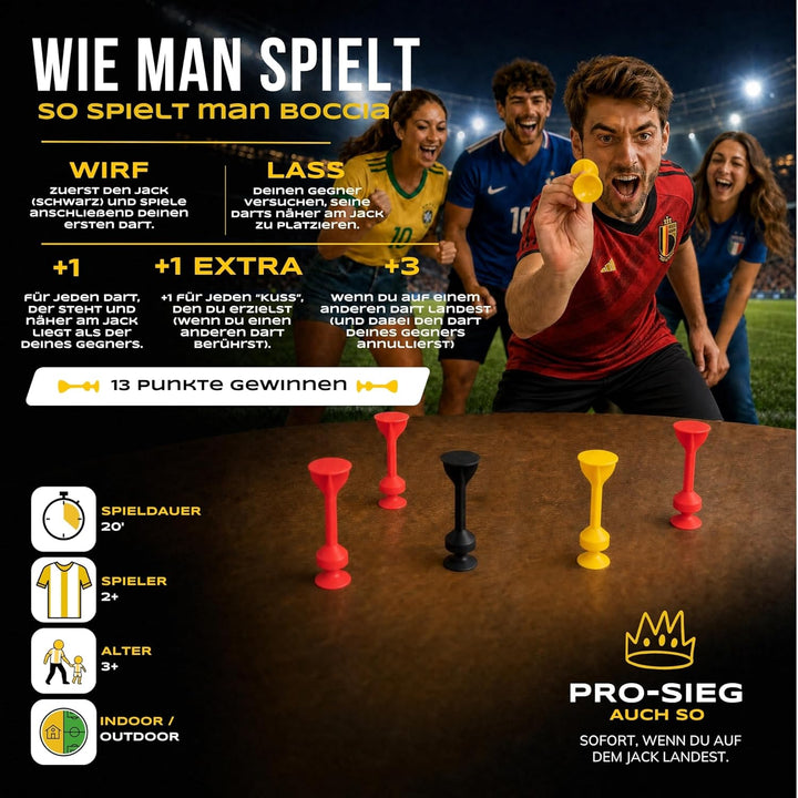TOSSIT Spiel Saugnapf Darts, Indoor Outdoor Drinnen Draussen, Boccia, Petanque, Wurfspiel, Nachhalti