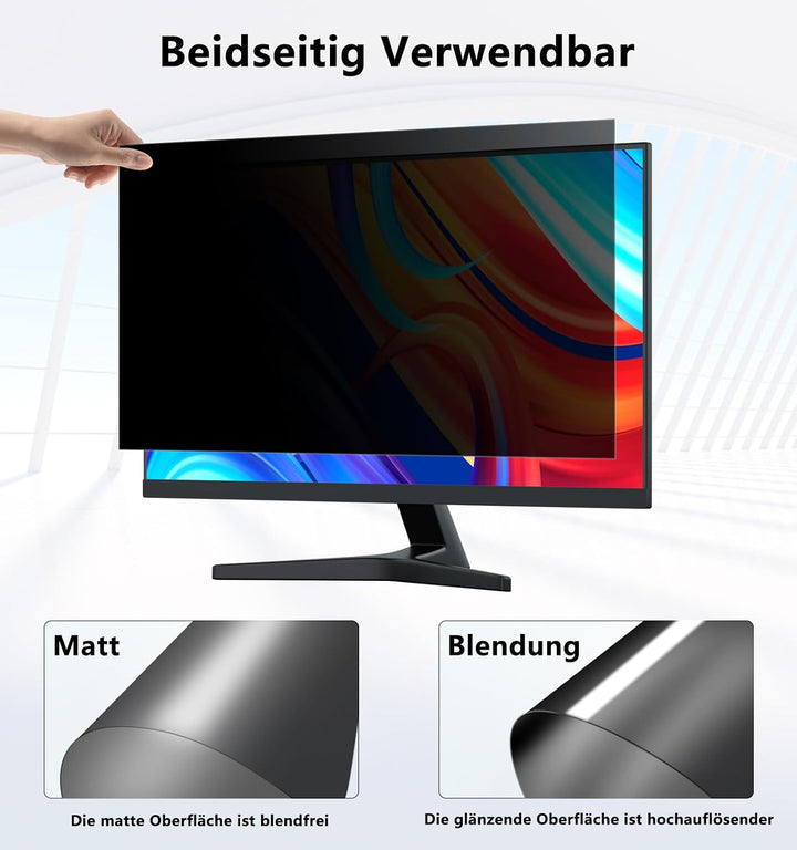 PYS 23,8 Zoll 16:9 Seitenverhältnis Sichtschutz für Computermonitor Abnehmbarer Anti-Blaulicht Anti-