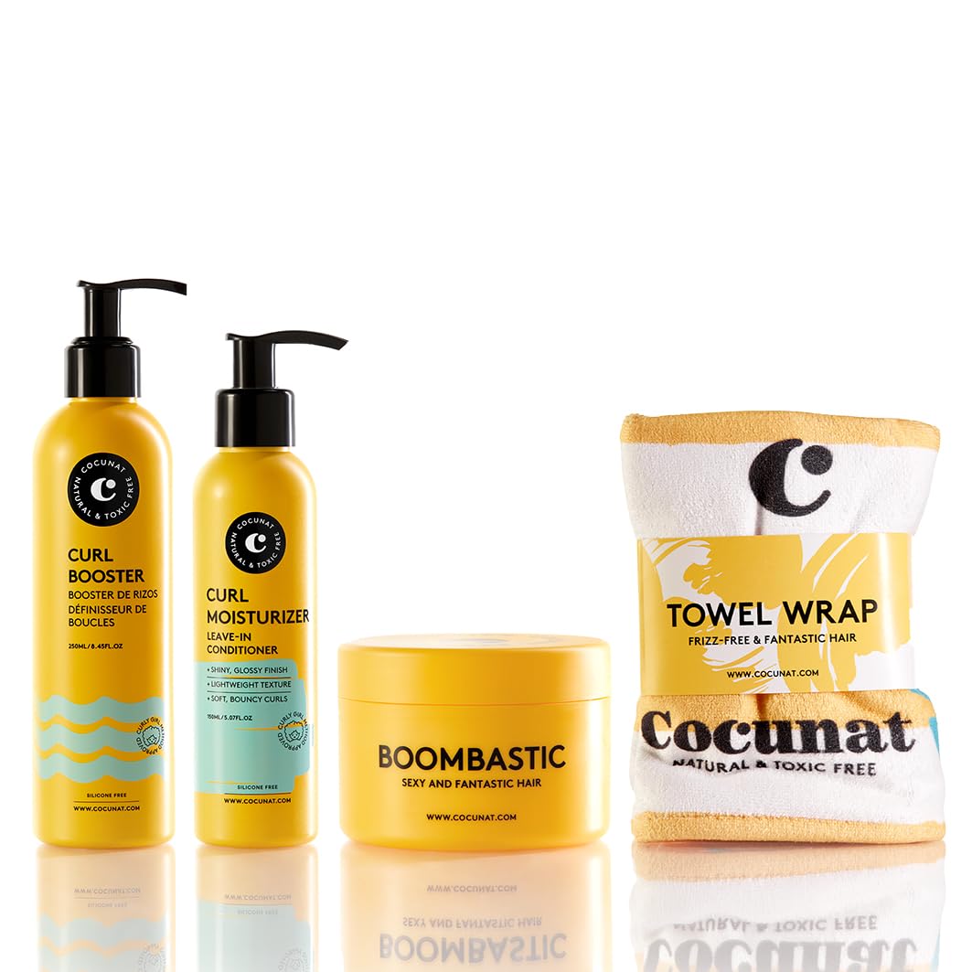 COCUNAT | Set Curly Nutrition Plan | Curly-Girl-Methode, Ultra-pflegende Boombastic und Anti-Frizz-T