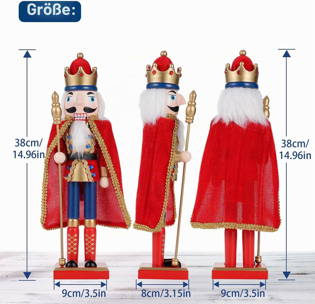 COMBIUBIU 38 cm Nussknacker Figuren Holz Nussknacker Soldaten,Traditionelle Weihnachten Nussknacker