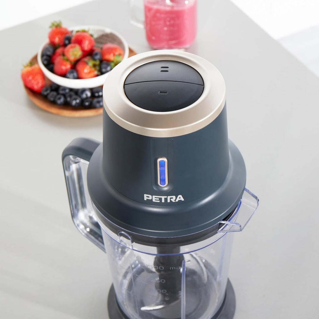 Petra PT5393BGRYVDE Kabelloser Kannenmixer & Deckel – Smoothie Maker, wiederaufladbarer 10,8V-Akku,