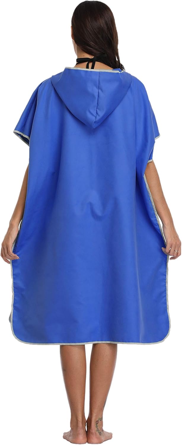 FLYILY Microfaser Surf Poncho Handtuch mit Kapuze Bademantel zum Schwimmen und Strand wechseln Einhe